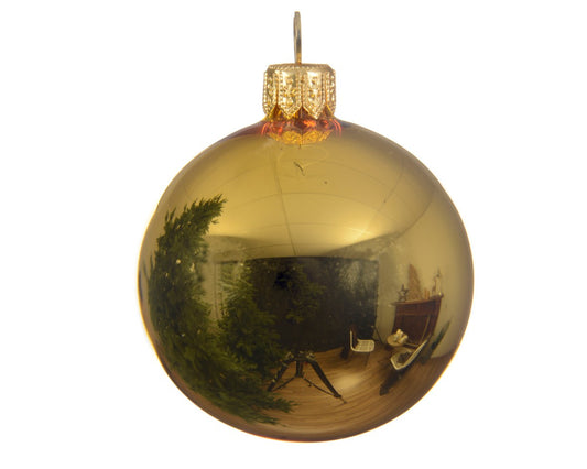 Weihnachtskugel aus Glas Glänzende Goldfarbe cm 15