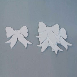 White polystyrene cockade bow 15 cm Set 4 pieces