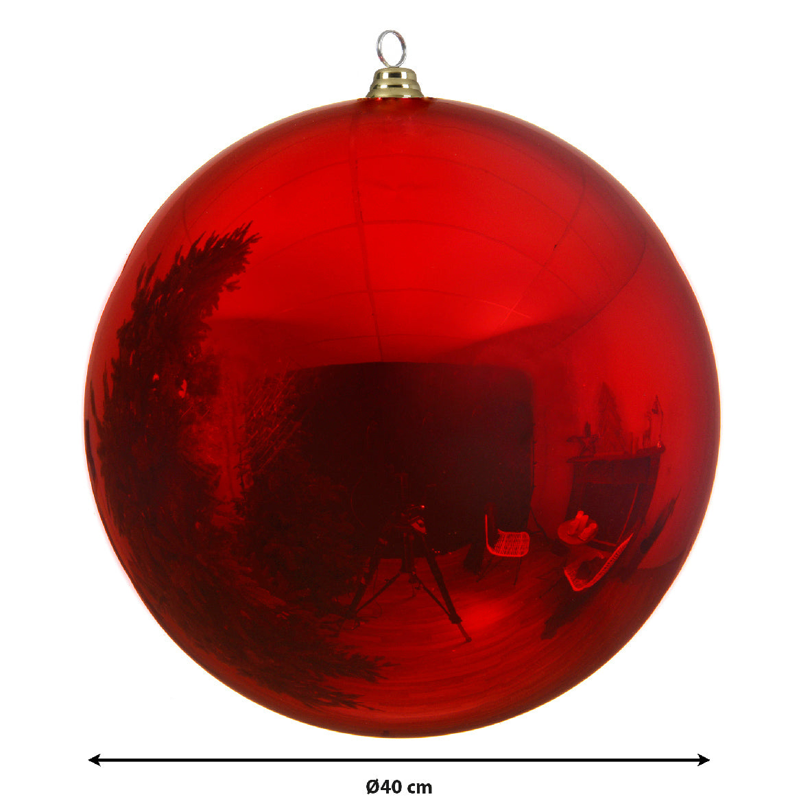 Shatterproof Glossy Red Christmas Ball Ornament ø 40cm