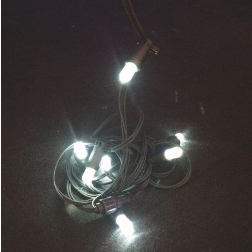 20 LED weiße Kette gummiertes Kabel für den Außenbereich 10 Meter Euronatale