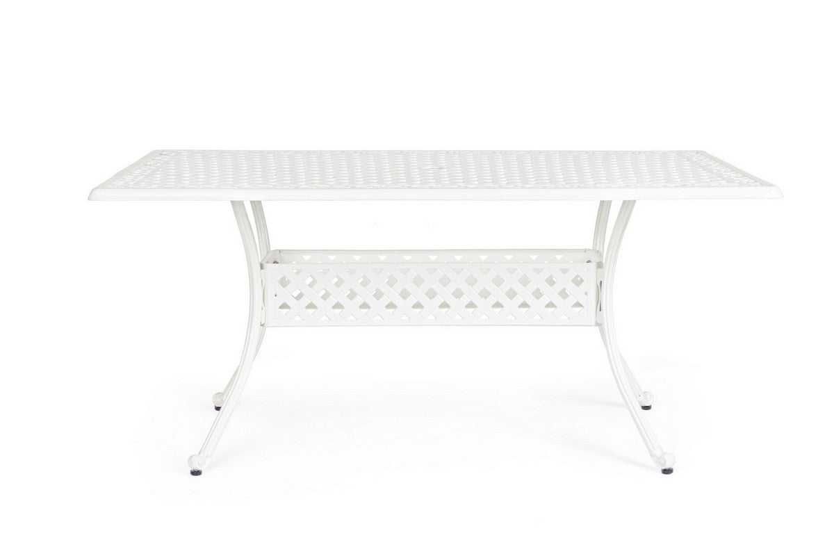 Mesa blanca rectangular para exteriores 90x160 cm