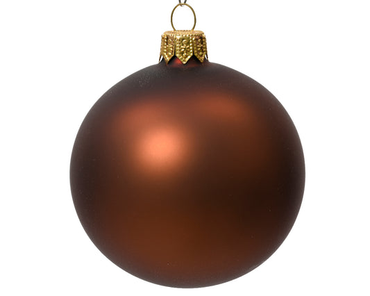 Christmas Ornament Matte Glass Coffee Colored Ball ø 8cm