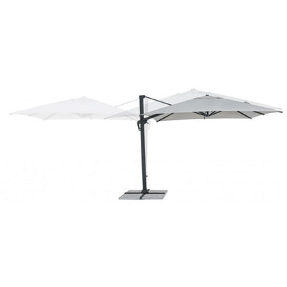 Ines light gray aluminum folding umbrella 3x3 cm