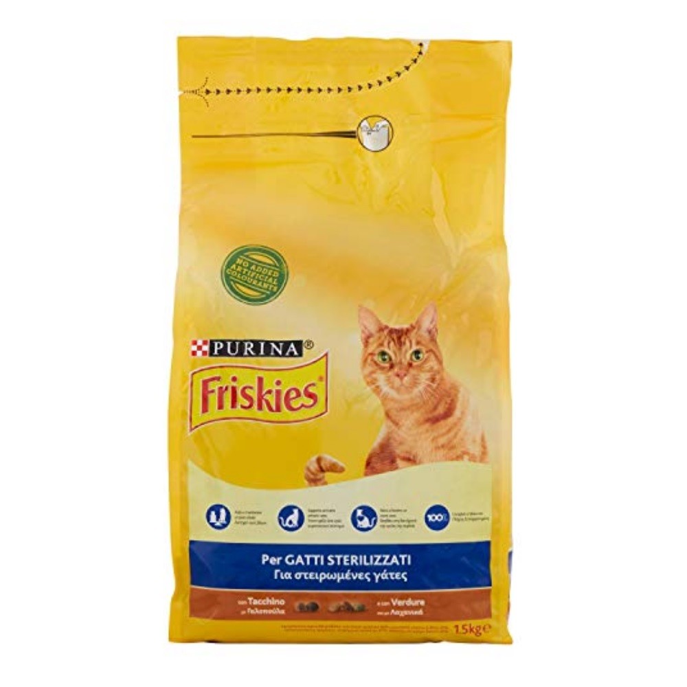 Friskies Kibble Katzen mit Truthahn sterilisiert und mit Gemüse Purina 1,5 kg