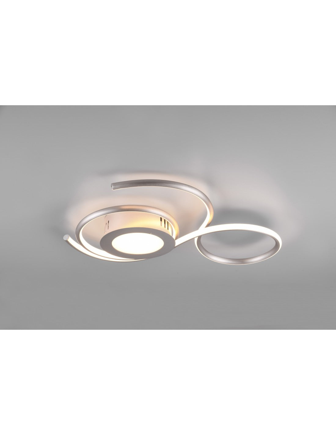 Moderne LED-Dimmer-Deckenleuchte für Wohnzimmer Jive Nickel Trio Lighting