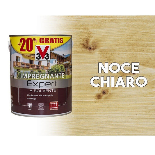 Impregnante protector para madera en base disolvente Expert nogal claro 3 litros