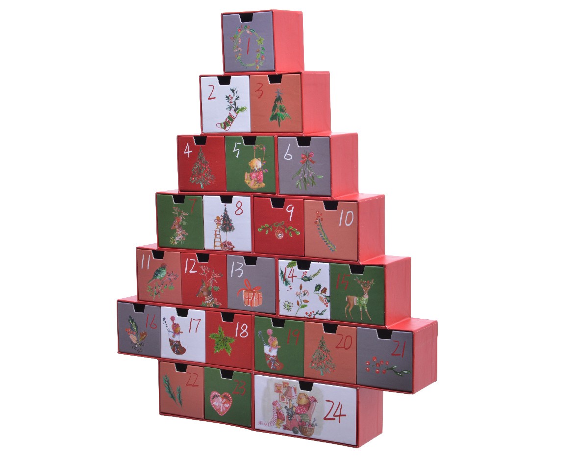 Adventskalender aus Holz cm 6,3 x 37 x 44 h