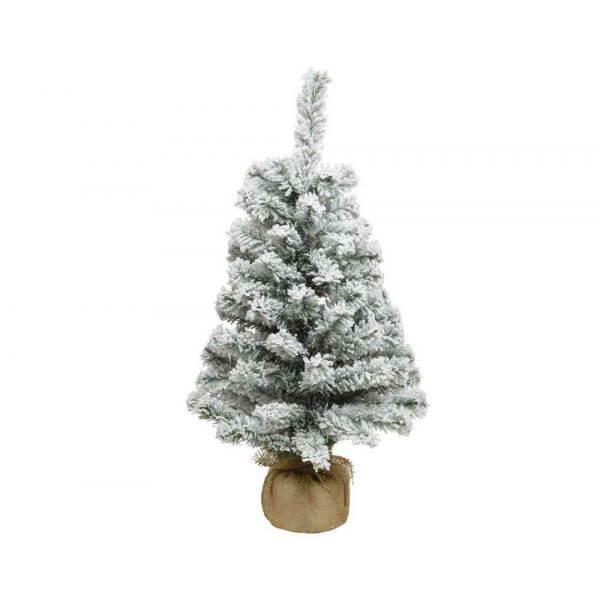 Árbol de Navidad interior cubierto de nieve - 60 cm