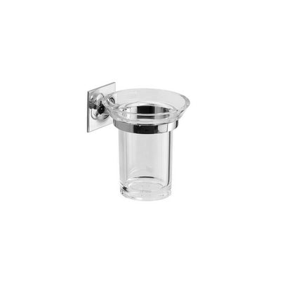 Chromed stainless steel toothbrush holder