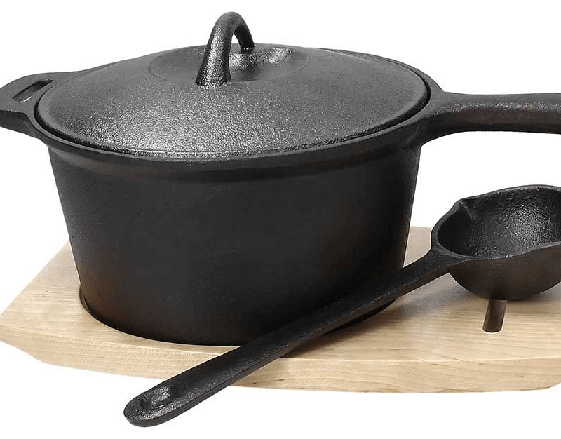 Casserole With Lid + Wooden Trivet 17 Cm X H 9 Cm