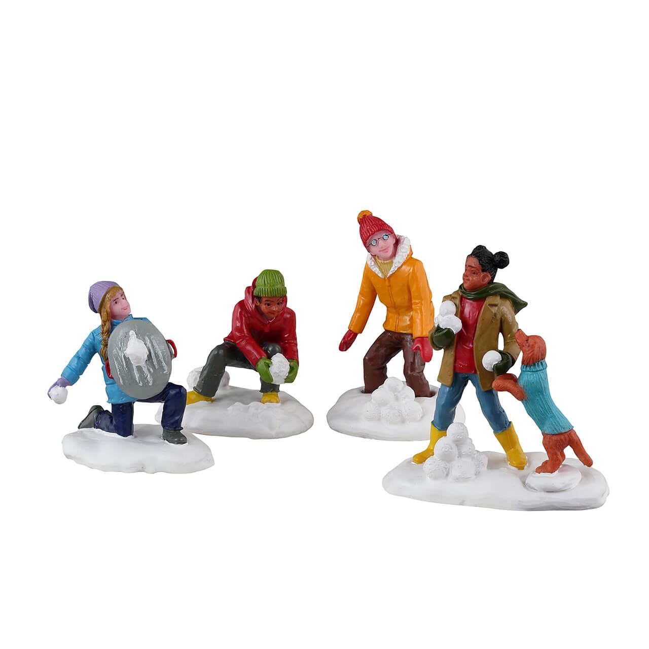 Snowball Battles Set of 4 - Christmas Village Snowball Fight