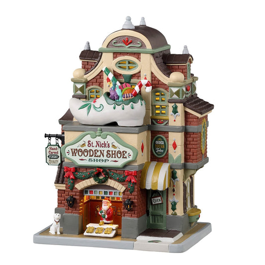 St. Nick's Wooden Shoe Shop - Christmas Village Shoe Store