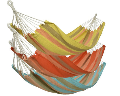 Multicolor hammock in polyester and cotton for outdoor use