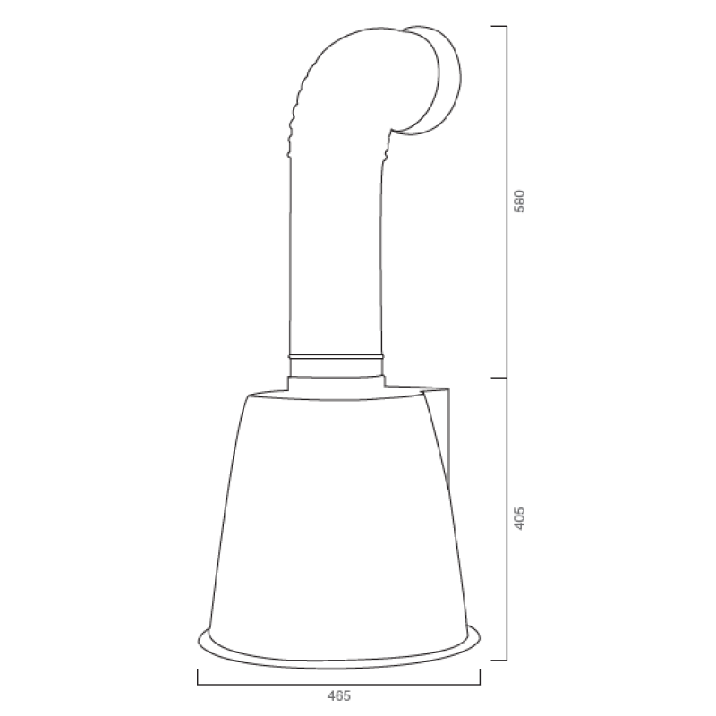 URBAN LUX PARETE Dunstabzugshaube aus brüniertem Edelstahl Ø49 cm