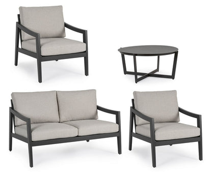 Sirenus anthracite gray 4-piece lounge garden set with cushions