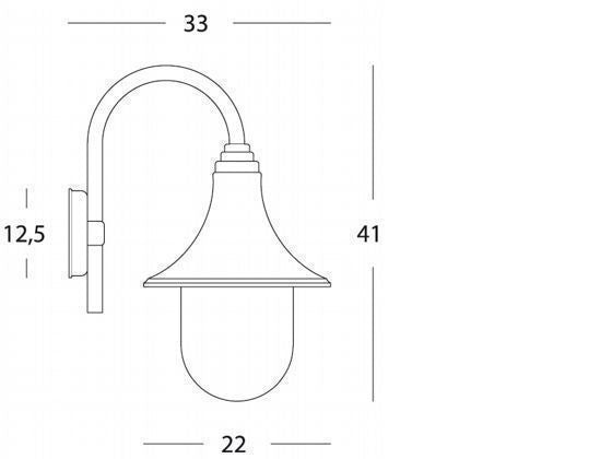 Applique In Basso E27 linea zoe nero