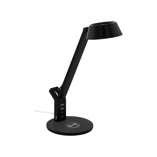 Banderalo Negro Sobremesa Touch Dimmer Led Con Cargador Qi Eglo