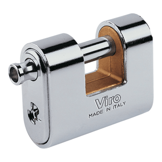 Panzer Viro Armored Anti-burglary Padlock Brass Chromed Steel Keys 3 Mm 62