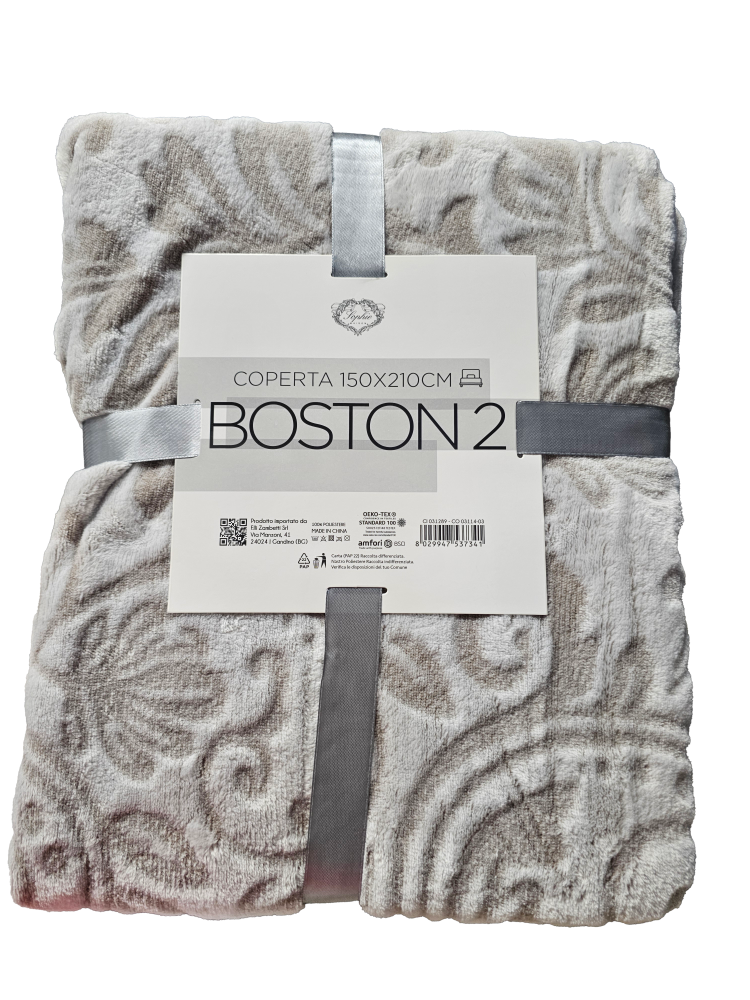 Boston Double Bed Blanket - 150 x 210 CM - Machine Washable at 30° - 100% Polyester