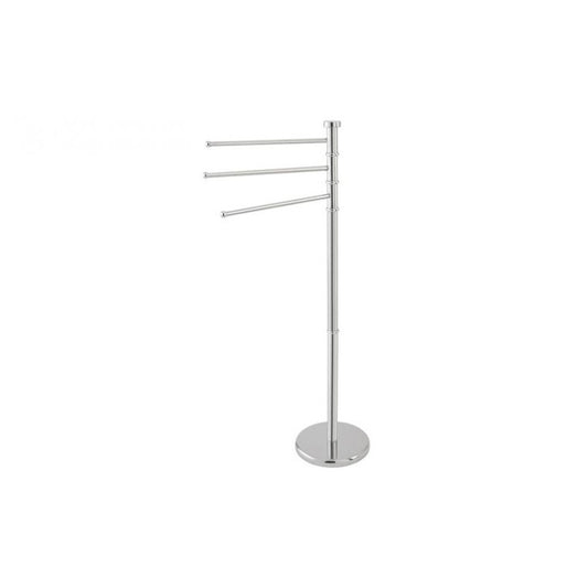 Towel stand with 3 arms in chromed steel, height 93 cm, Key B line.