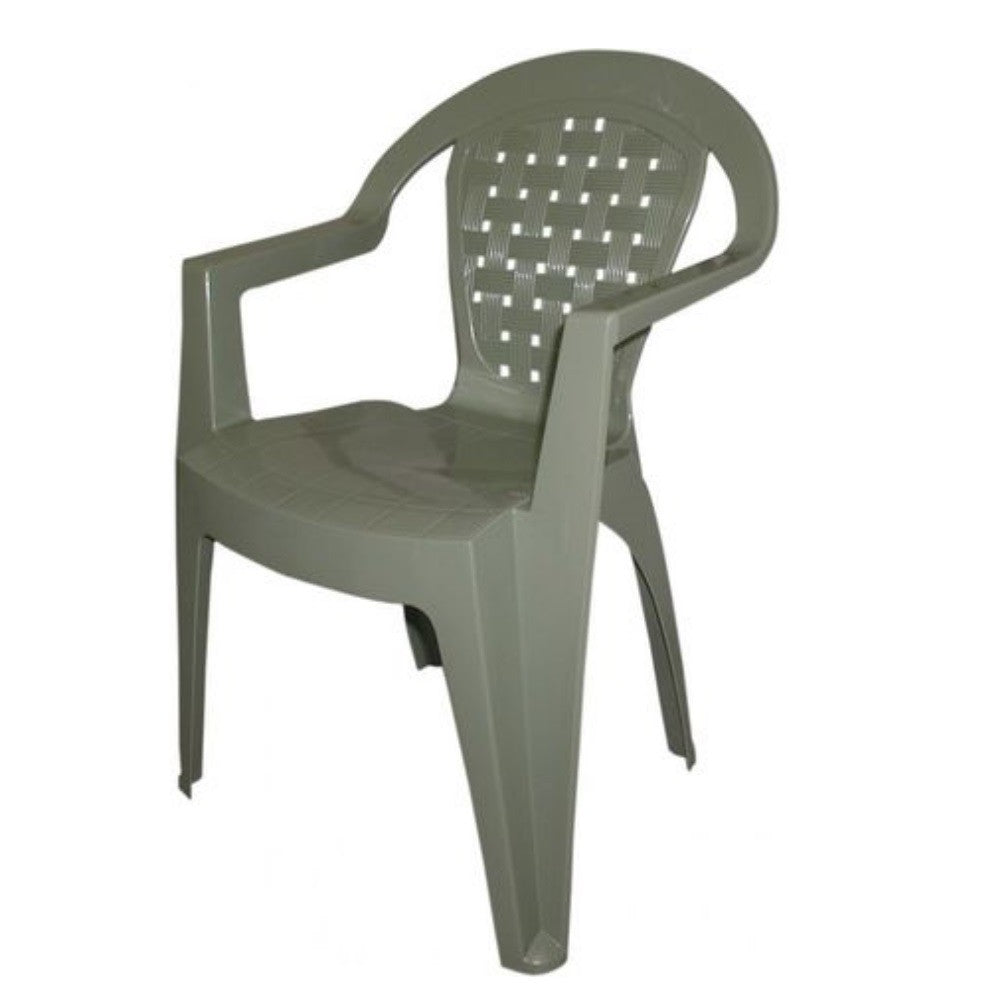 Norma Dimaplast non-slip resin garden armchair in dove gray color