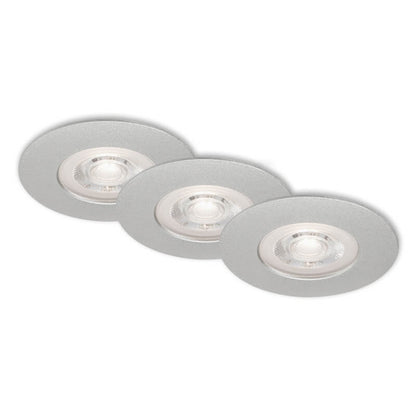 Set of 3 5W 460lm chrome LED recessed luminaires Ø 9 cm