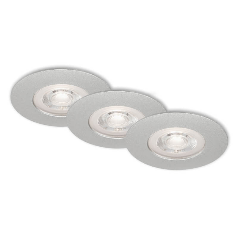 Set de 3 empotrables LED cromados 5W 460lm Ø 9 cm