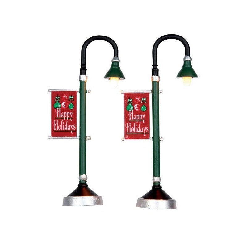 Municipal street lamps for Christmas village Set 2 pieces