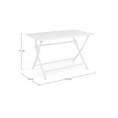 Mesa de exterior en aluminio Blanco ELIN 110x70x h71 cm