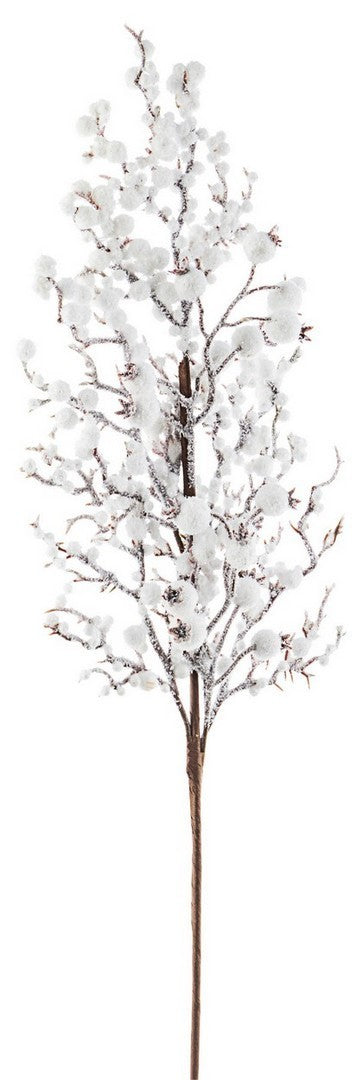 Decorative sprig with Ice White Berries h60 cm