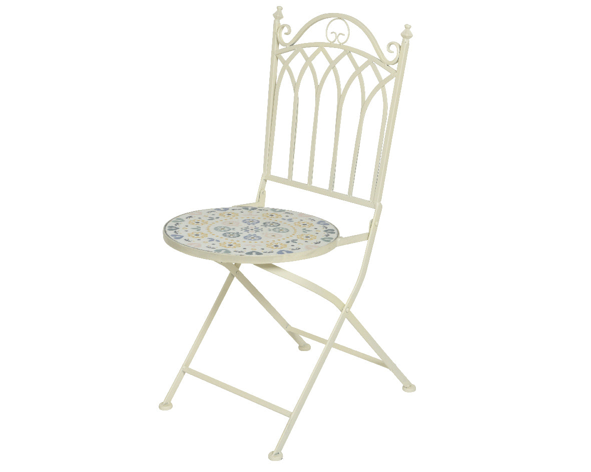 Marta Outdoor Folding Iron Bistro Chair