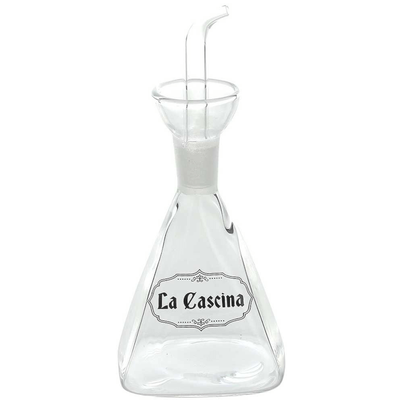 Small Pyramid Cruet With Drip Stopper 130 Cc La Cascina Transparent Glass