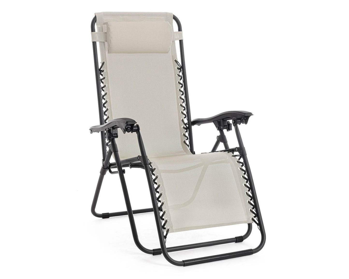 Foldable Wayne Light Gray Deck Chair - 163x65x110 cm