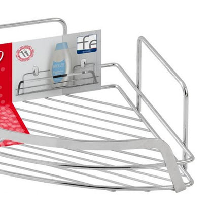 Elegant and functional corner shelf with chromed steel shelf from the Francy series