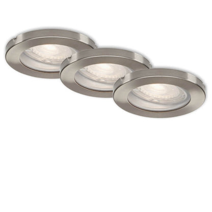 Set of 3 Ø 8.5 cm GU10 5W 400lm matt nickel recessed luminaires