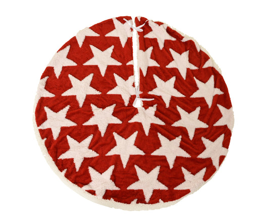 Coperta para árbol de Navidad de poliéster con estrellas L 1.2 Ø 100 cm