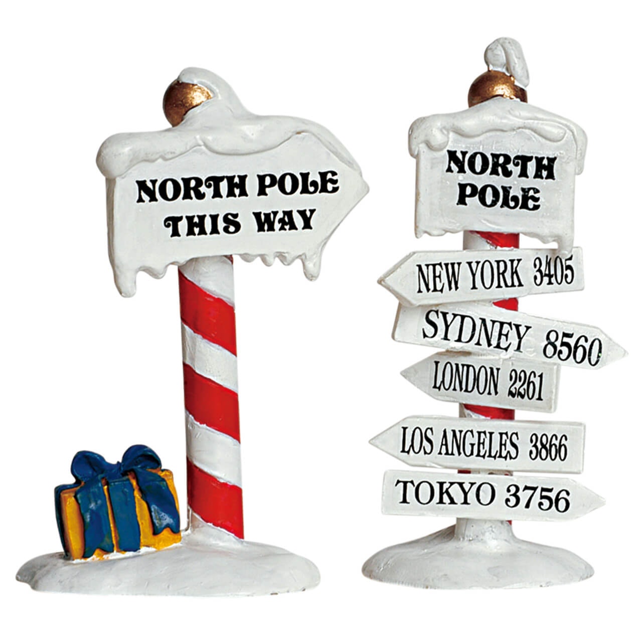 Set of 2 North Pole Signs - Imaginative Christmas Village Signage