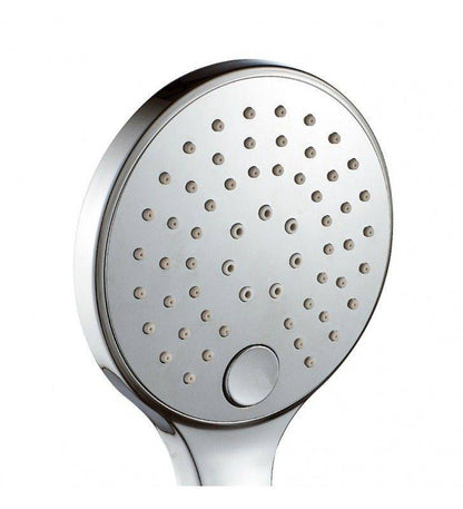 Three-jet chromed hand shower with control button - Koleos series.