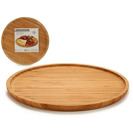 Bamboo aperitif tray measuring 30 x 1.5 x 30 cm