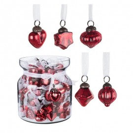 LIVELY Red Christmas glass pendant decoration pcs 1