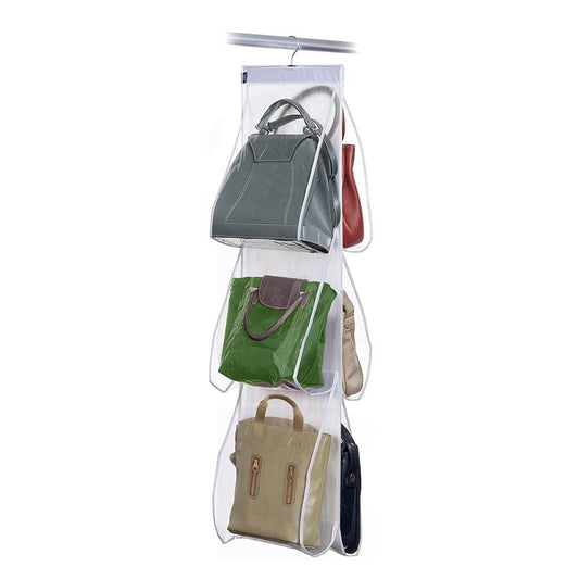 Transparent bag holder 6 compartments 36x2x120 H cm Domopak