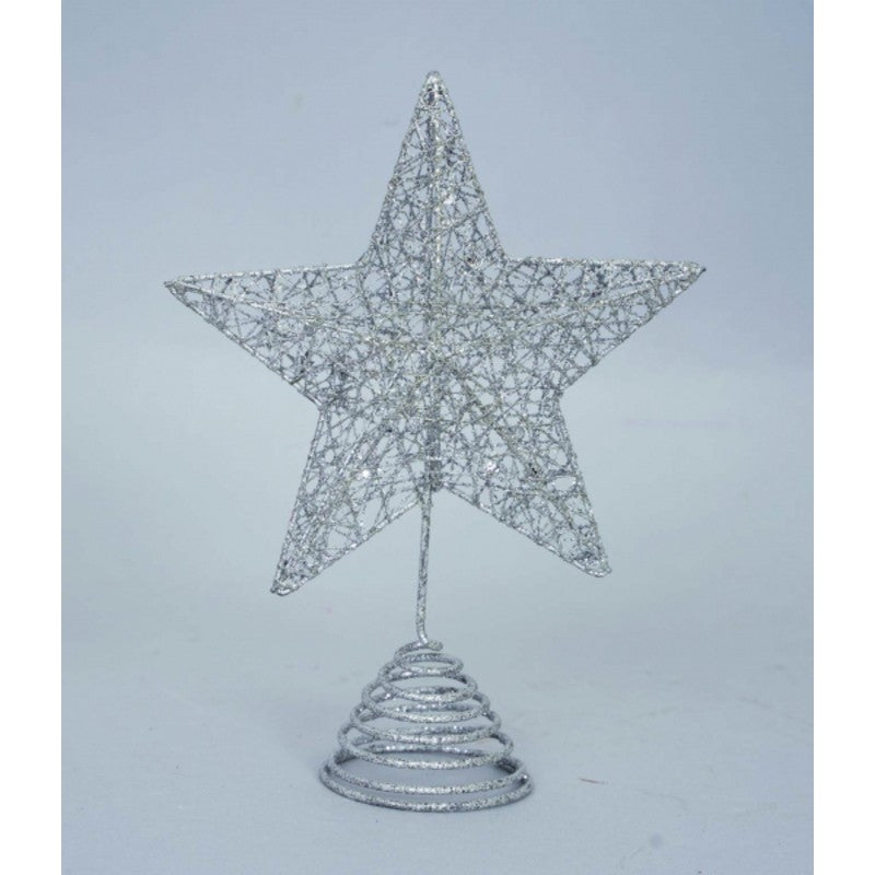 Árbol de Navidad punta de estrella Plata brillante 18x h15 cm