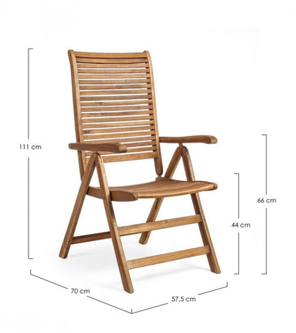 Sillón de 5 posiciones con brazos de madera de estilo clásico Iperbriko