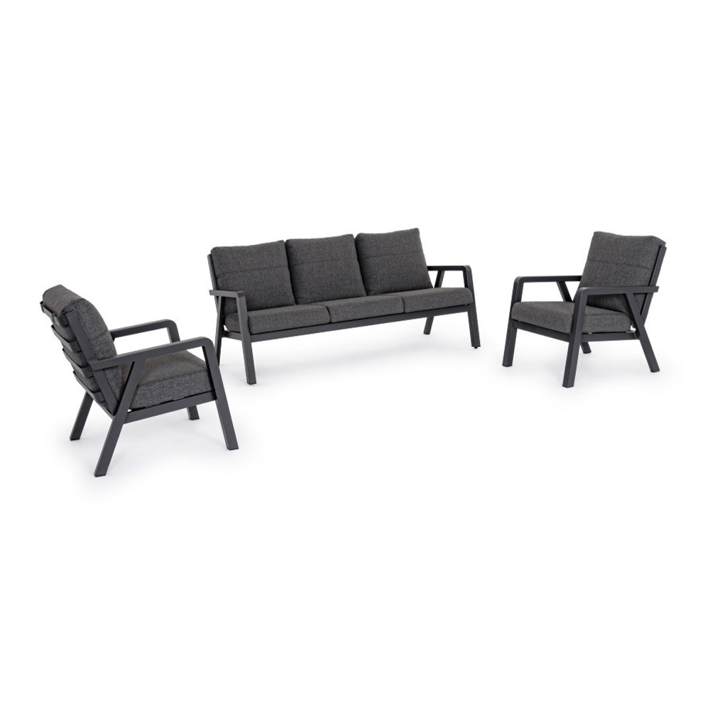 Truman anthracite garden lounge set