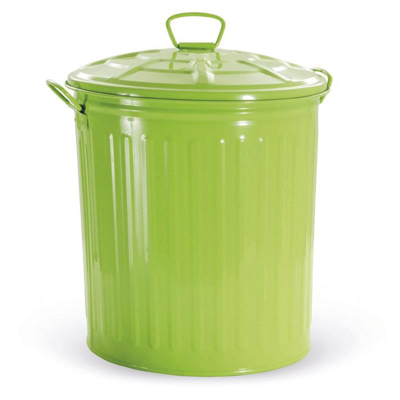 18 L green galvanized bin