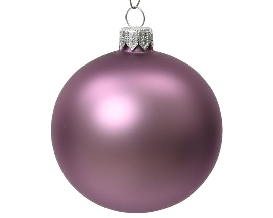 Lilac Matte Glass Christmas Ball Ornament 8cm