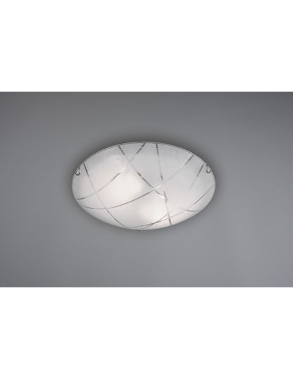 Plafoniera Sandrina Vetro Graniglia Bianco 2xE27 Ø40 cm Trio Lighting