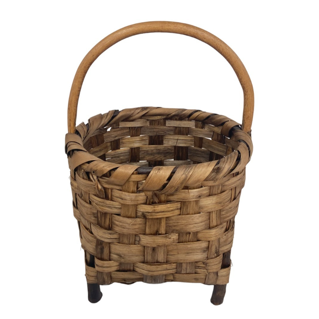 Firewood basket with handle and feet