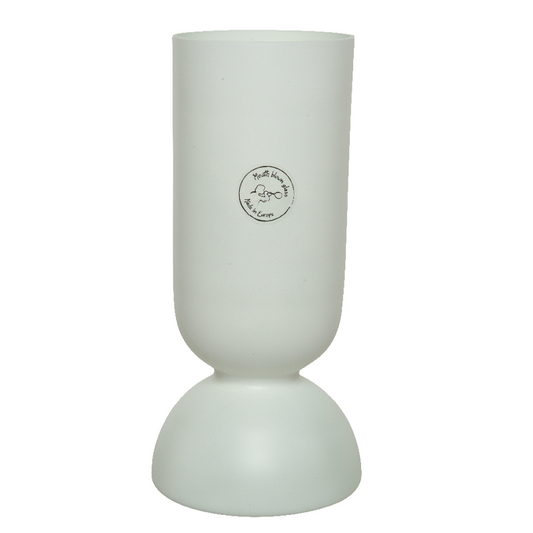 White glass vase H 23 cm