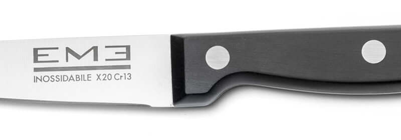 Peeler knife with 9 cm blade and riveted POM handle